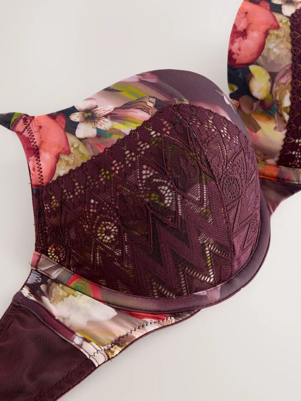 B by Ted Baker Aubergine Purple Floral Triple Boost Bra