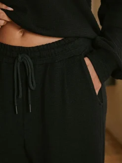 B by Ted Baker Knit Rib Wide Leg Black Trousers