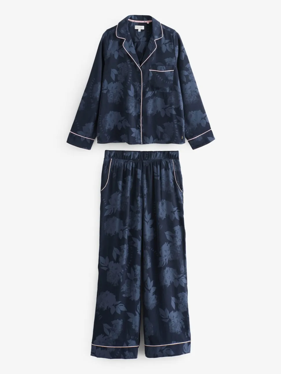 B by Ted Baker Navy Jacquard Button Through Pyjamas