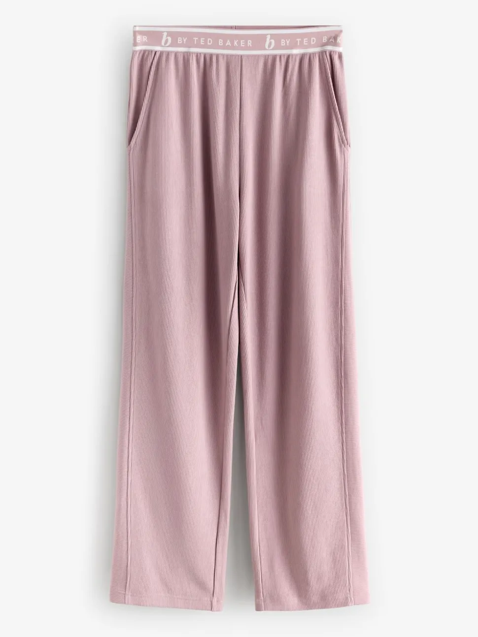B by Ted Baker Pink Ottoman Rib Wide Leg Lounge Trousers