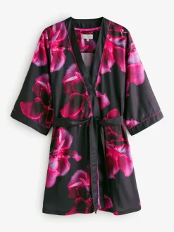B by Ted Baker Purple Bright Floral Satin Robe