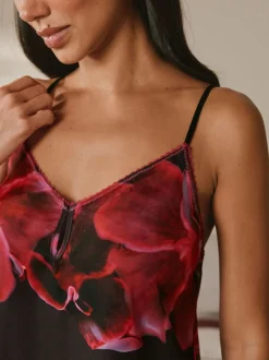 B by Ted Baker Purple Satin Floral Cami Pyjamas