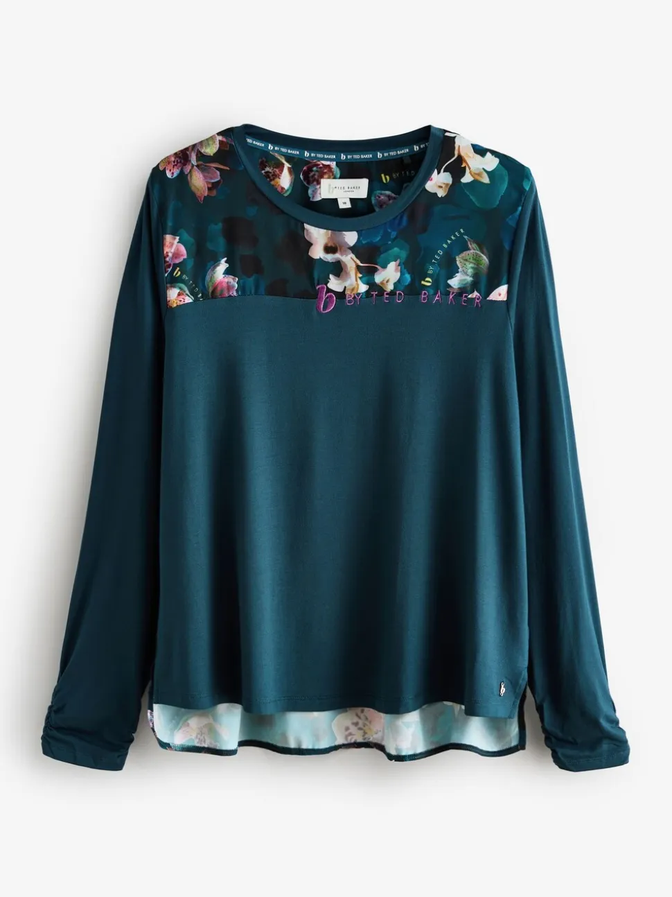 B by Ted Baker Teal Blue Floral Satin Jersey Pyjamas