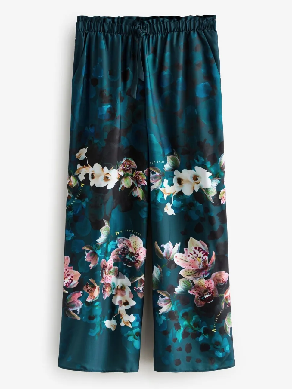 B by Ted Baker Teal Blue Floral Satin Jersey Pyjamas