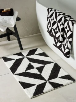 Badmat met geometrisch patroon, 100% katoen