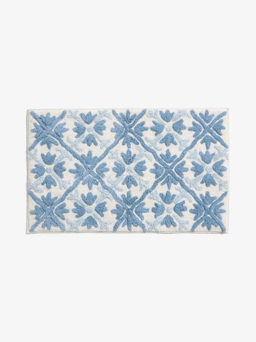 Badmat met geometrische tegelprint