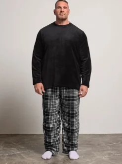 BadRhino Big & Tall Checked Fleece Pyjama Bottoms