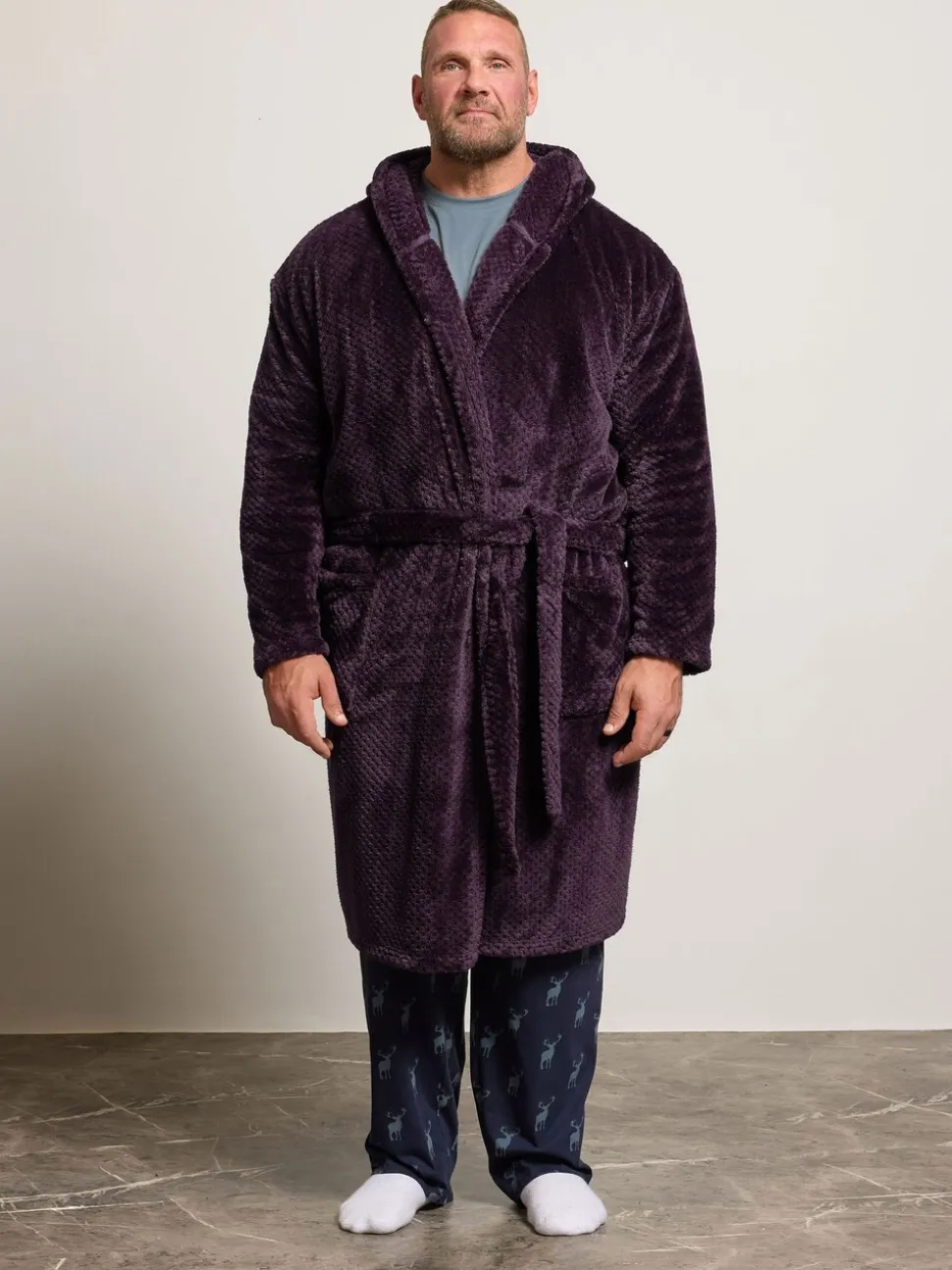 BadRhino Big & Tall Textured Hooded Robe