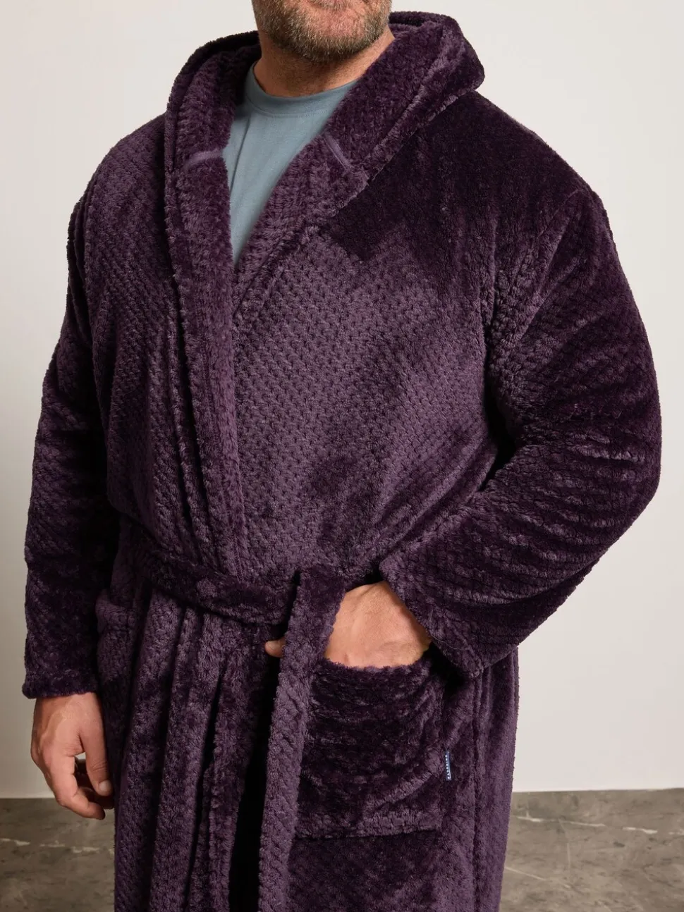 BadRhino Big & Tall Textured Hooded Robe