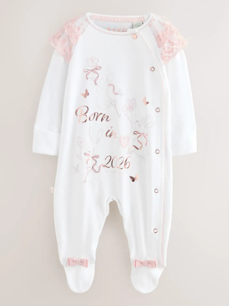 Baker by Ted Baker - Born in 2026 - Witte pyjama met konijntjes