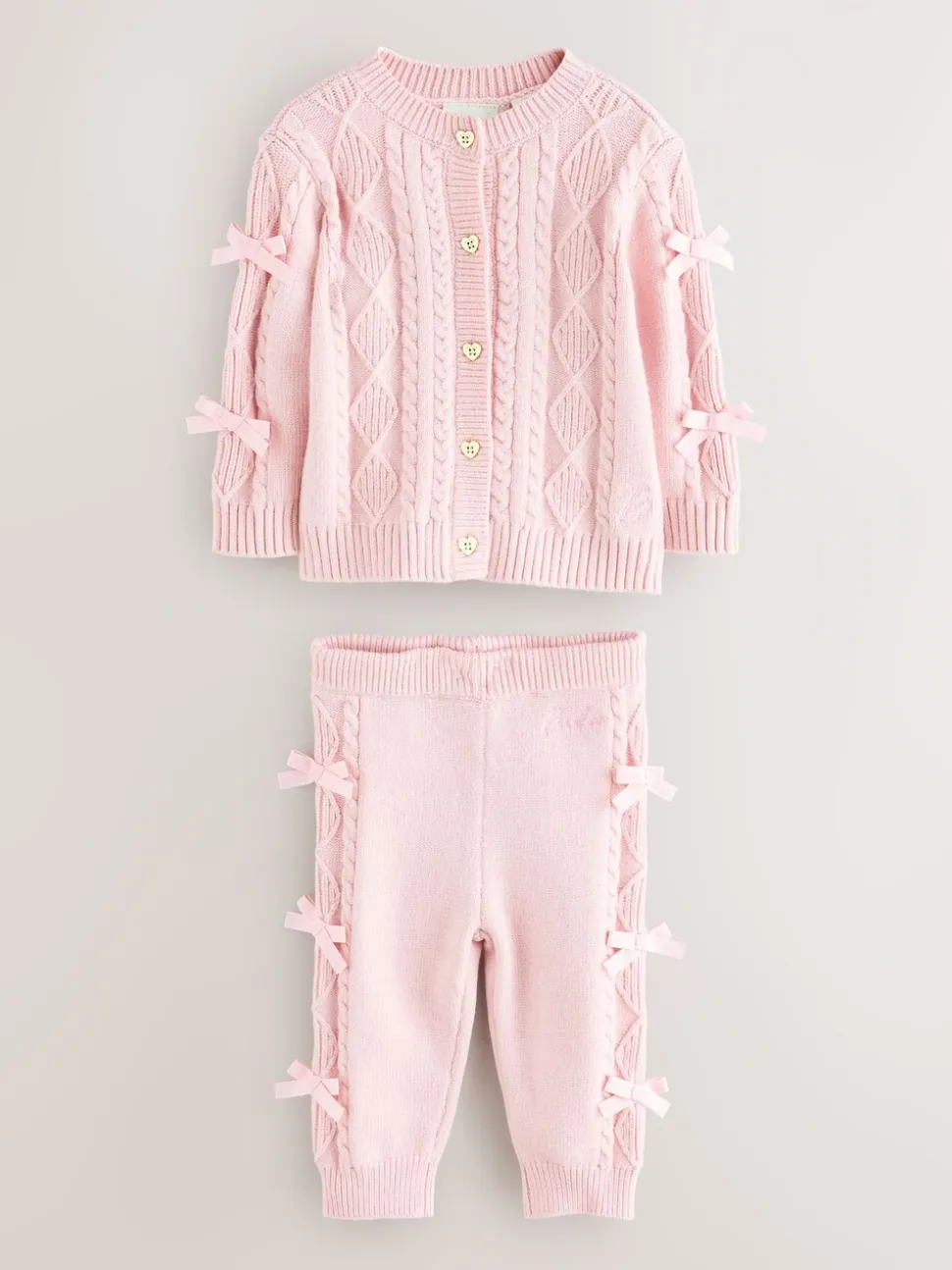 Baker by Ted Baker 2 Piece Bow Knitted Cardigan & Leggings Set