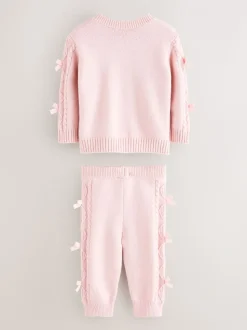 Baker by Ted Baker 2 Piece Bow Knitted Cardigan & Leggings Set