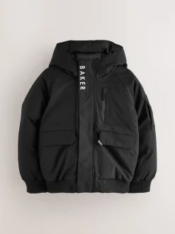Baker by Ted Baker - Regenbestendige gewatteerde zwarte bomberjas