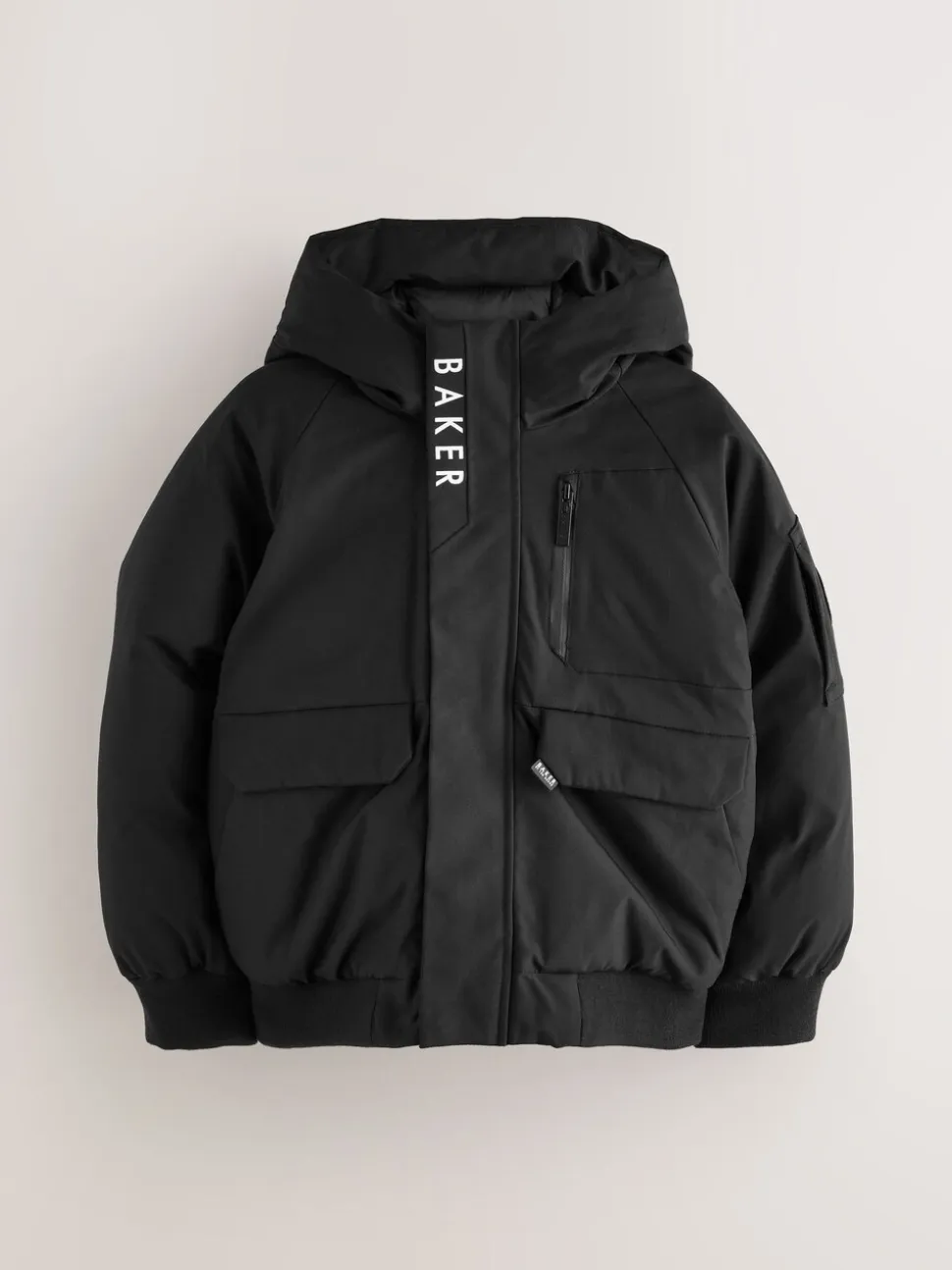 Baker by Ted Baker - Regenbestendige gewatteerde zwarte bomberjas