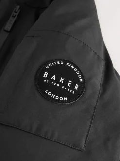 Baker by Ted Baker - Regenbestendige gewatteerde zwarte bomberjas