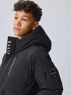 Baker by Ted Baker - Regenbestendige gewatteerde zwarte bomberjas