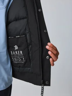 Baker by Ted Baker - Regenbestendige gewatteerde zwarte bomberjas
