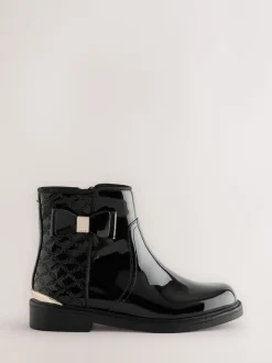 Baker by Ted Baker - Zwarte lakleren Chelsea-laarzen voor meisjes