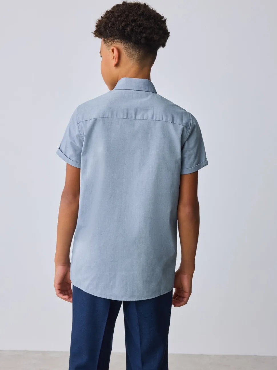 Baker by Ted Baker Blue Short Sleeve Shirt with Bow Tie