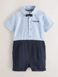 Baker by Ted Baker Blue Smart Bow Tie Rompersuit