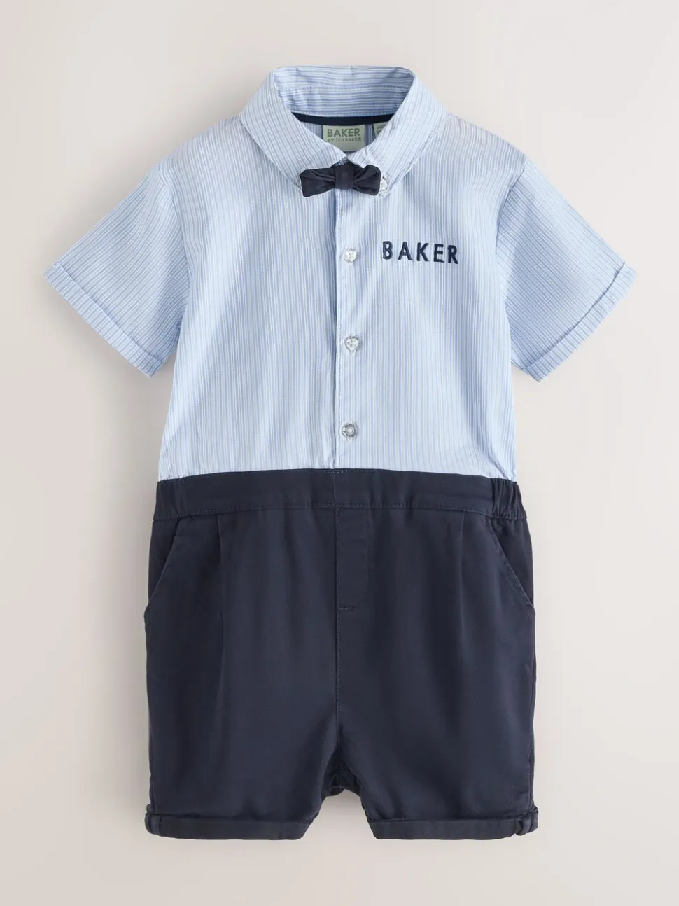 Baker by Ted Baker Blue Smart Bow Tie Rompersuit