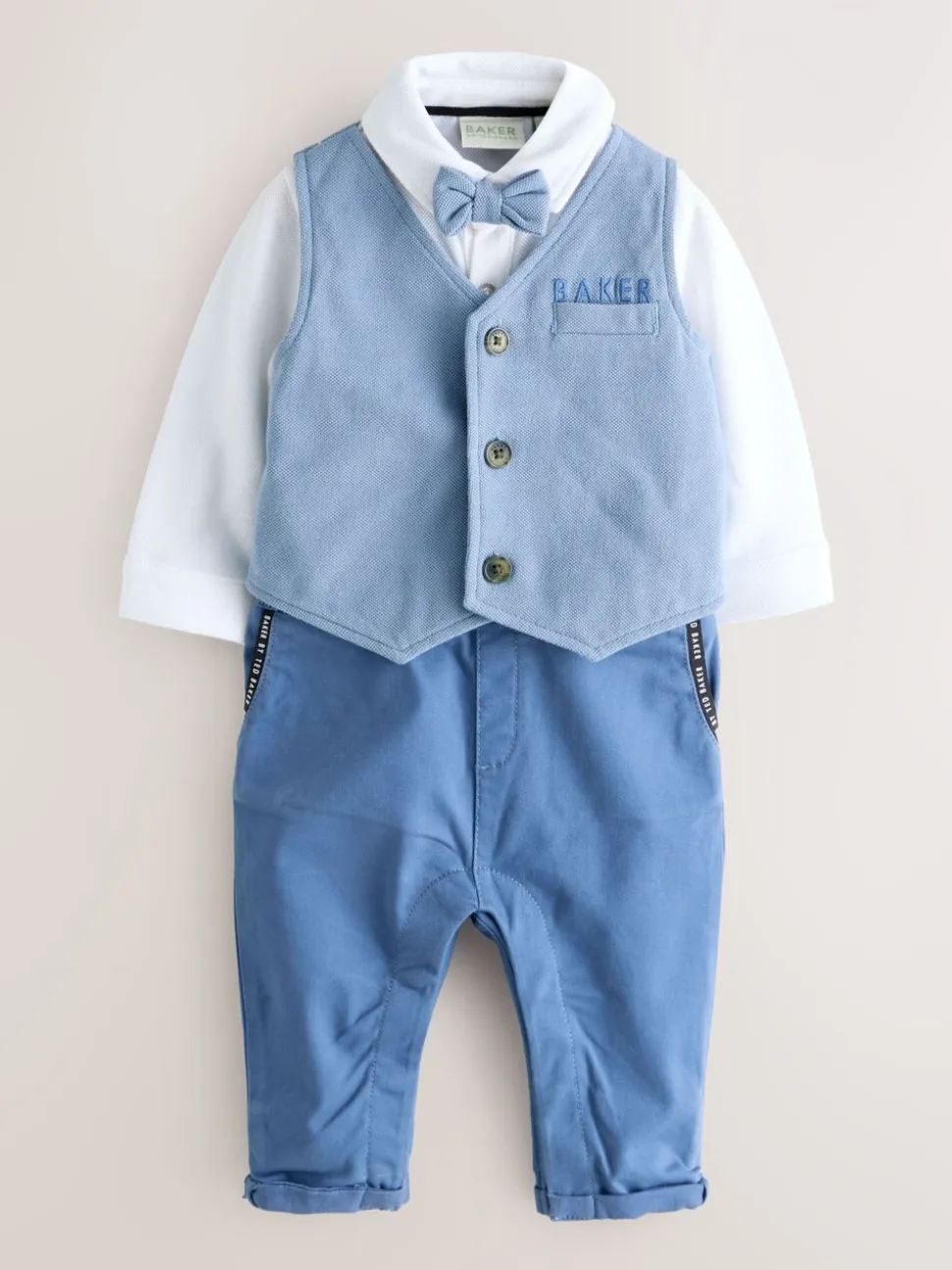 Baker by Ted Baker Blue Smart Bow Tie Rompersuit