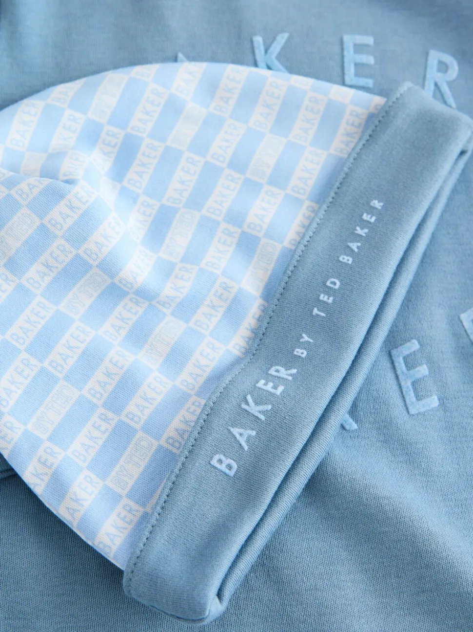 Baker by Ted Baker Blue Sleepsuits and Reversible Hat Set