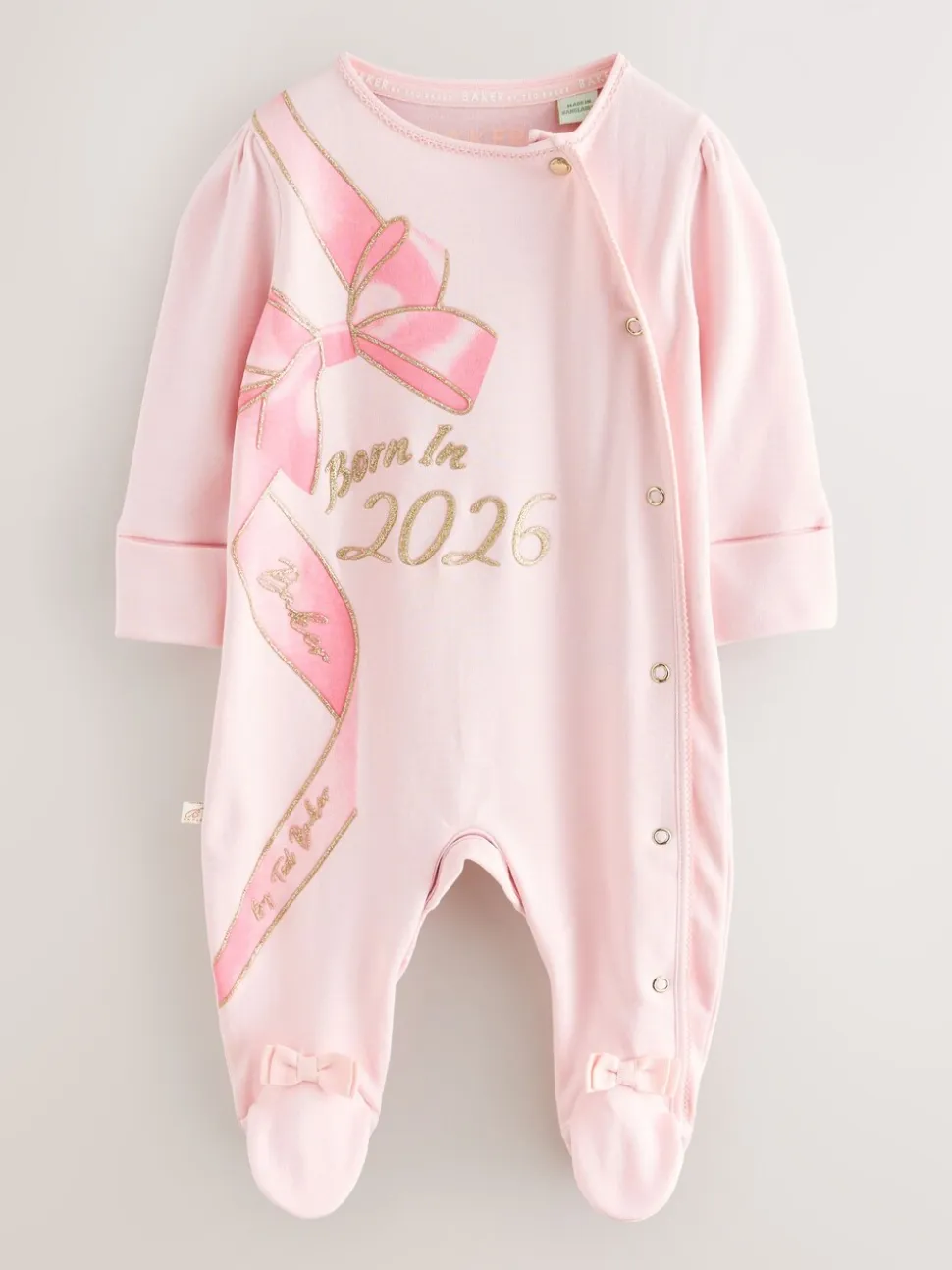 Baker by Ted Baker- Born in 2026 - babypyjama met strik in roze