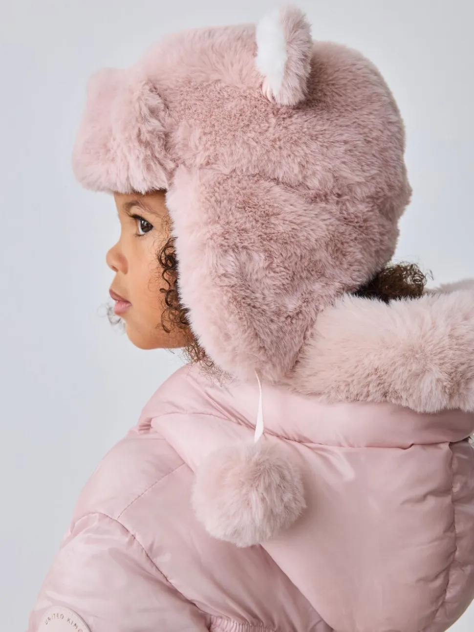 Baker by Ted Baker Bow Pink Faux Fur Trapper Hat