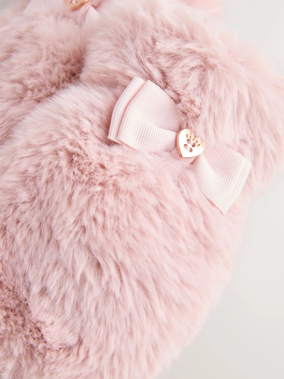 Baker by Ted Baker Bow Pink Faux Fur Trapper Hat