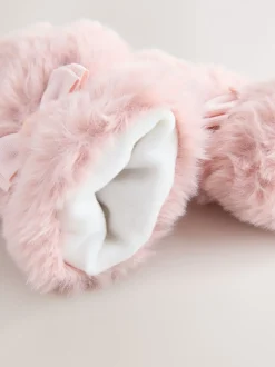 Baker by Ted Baker Bow Pink Faux Fur Trapper Hat