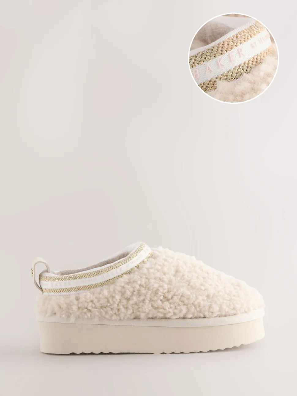 Baker by Ted Baker Crème Borg Cosy Borg Muiltjes Pantoffels