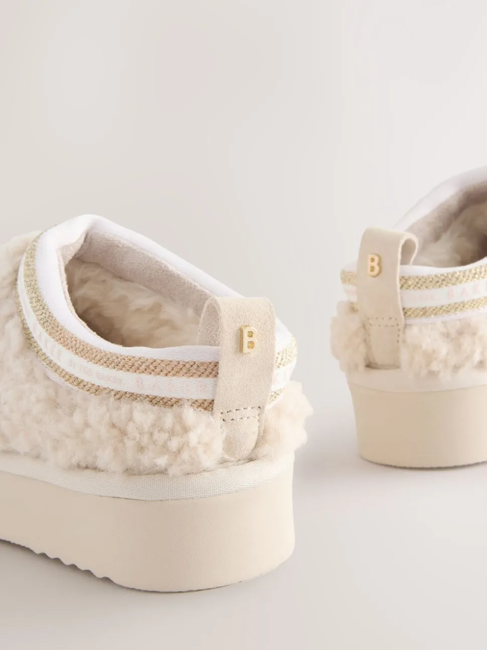 Baker by Ted Baker Crème Borg Cosy Borg Muiltjes Pantoffels