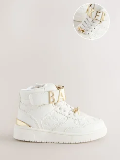 Baker by Ted Baker Girls White Charm Hi-Top Trainers