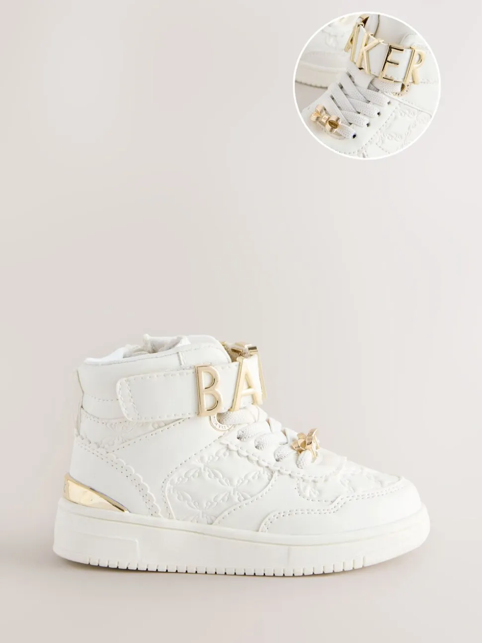 Baker by Ted Baker Girls White Charm Hi-Top Trainers