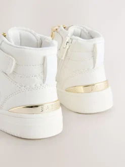 Baker by Ted Baker Girls White Charm Hi-Top Trainers