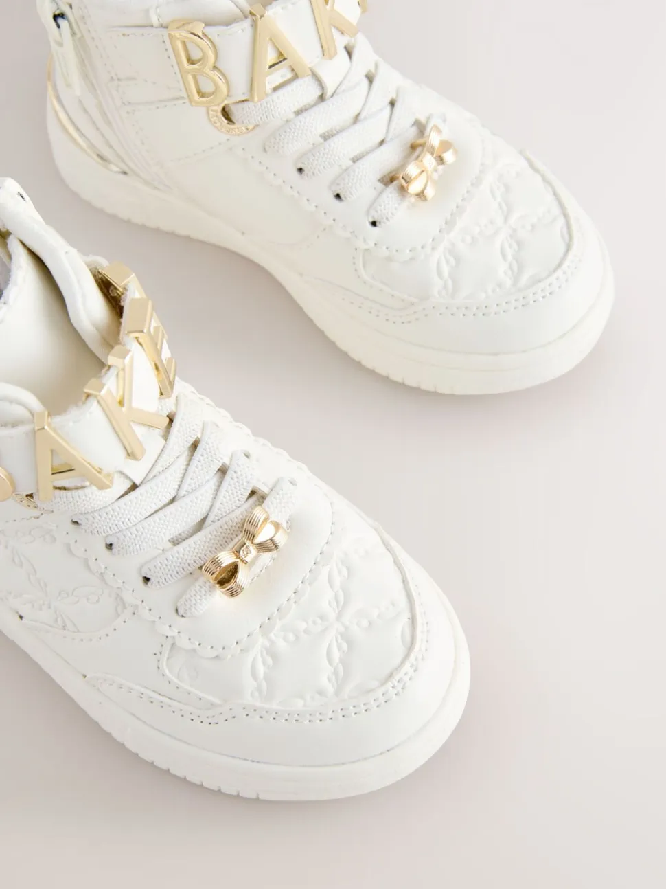 Baker by Ted Baker Girls White Charm Hi-Top Trainers