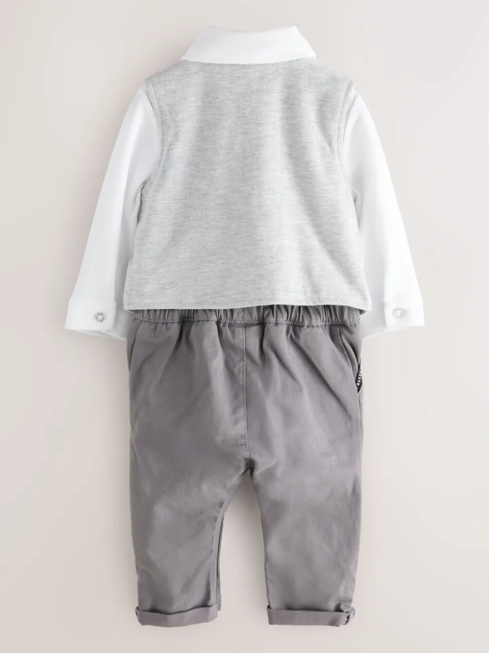 Baker by Ted Baker Grey Smart Bow Tie Rompersuit