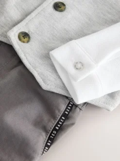 Baker by Ted Baker Grey Smart Bow Tie Rompersuit