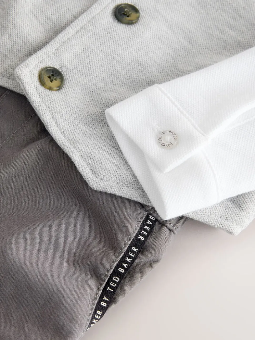 Baker by Ted Baker Grey Smart Bow Tie Rompersuit