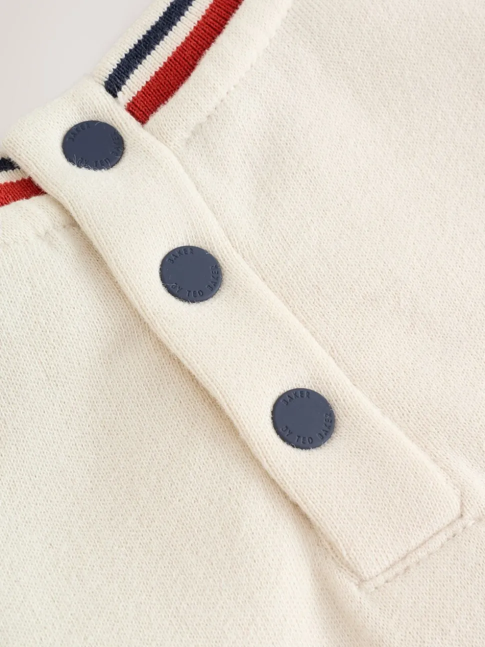 Baker by Ted Baker kiezelkleurig marineblauw en rood varsity-rompertje