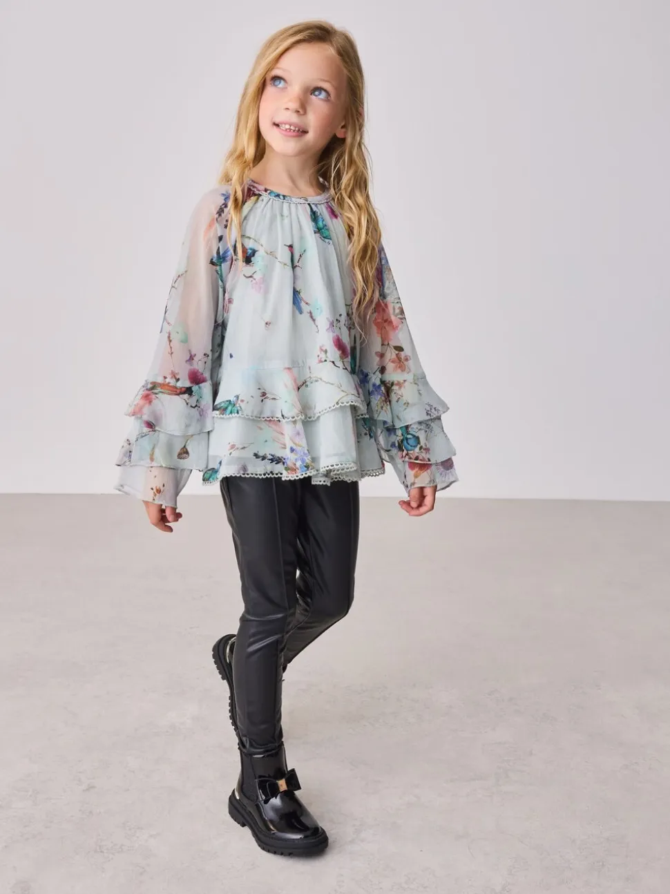 Baker by Ted Baker Mint Green All Over Printed Chiffon Blouse
