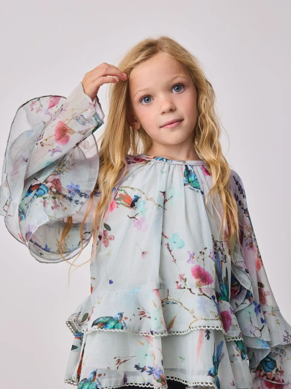 Baker by Ted Baker Mint Green All Over Printed Chiffon Blouse