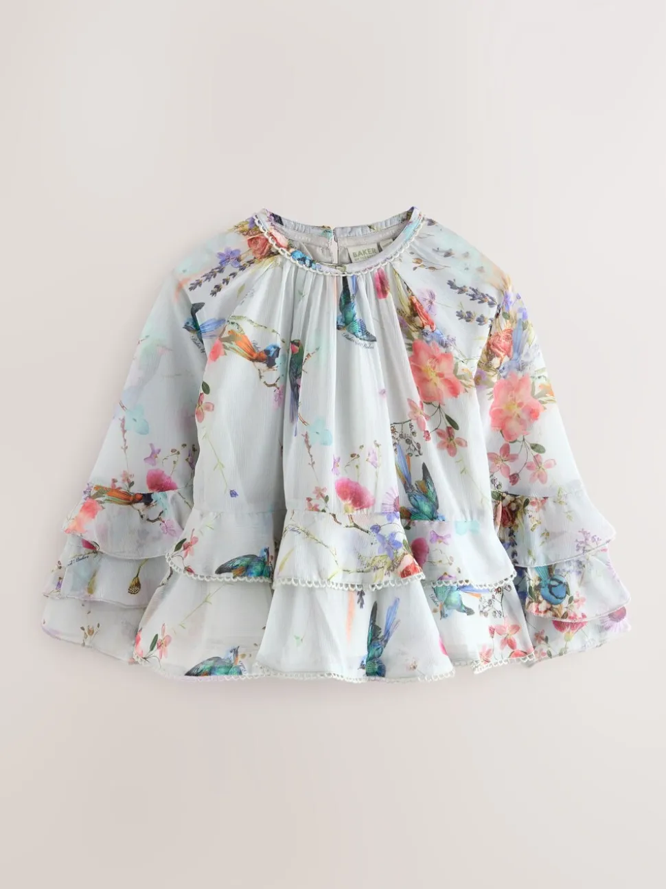 Baker by Ted Baker Mint Green All Over Printed Chiffon Blouse