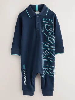 Baker by Ted Baker Navy Long Sleeve Graphic Romper