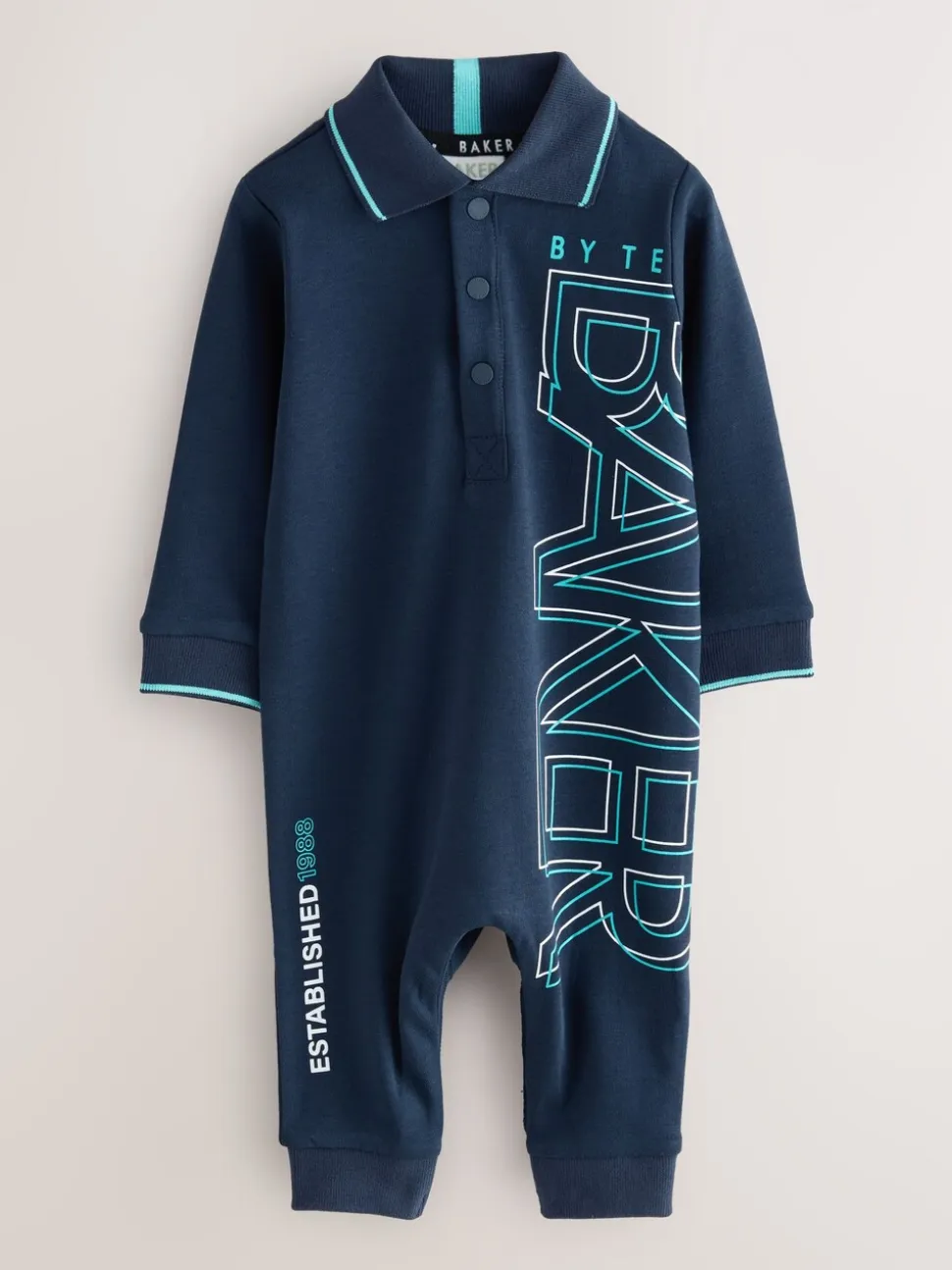 Baker by Ted Baker Navy Long Sleeve Graphic Romper