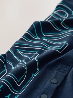 Baker by Ted Baker Navy Long Sleeve Graphic Romper