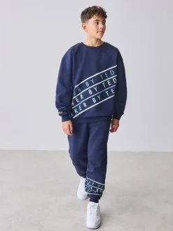 Baker by Ted Baker Oversized Navy Graphic Sweatshirt and Joggers Set