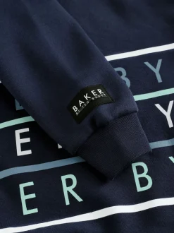 Baker by Ted Baker Oversized Navy Graphic Sweatshirt and Joggers Set