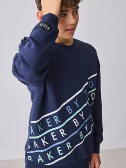 Baker by Ted Baker Oversized Navy Graphic Sweatshirt and Joggers Set